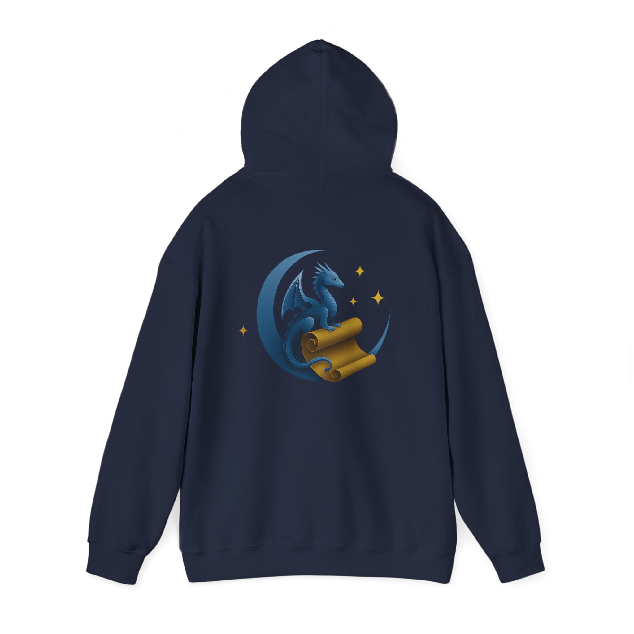 Moonlit Scrolls by Luna & Drago Hoodie – 'Moonlit Scrolls' Fantasy Booklover Pullover