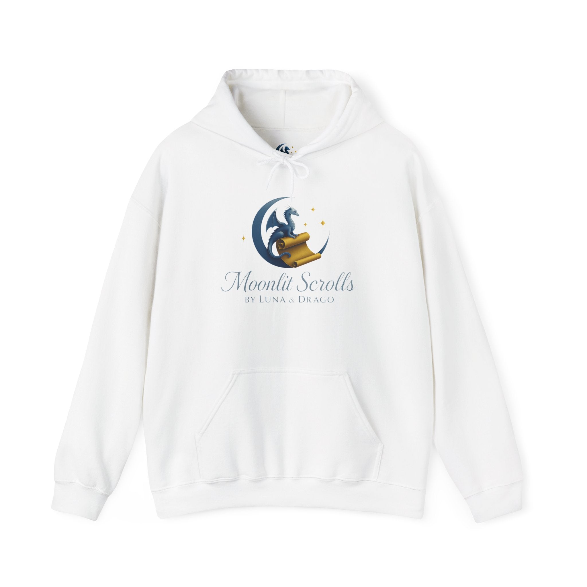 Moonlit Scrolls by Luna & Drago Hoodie – 'Moonlit Scrolls' Fantasy Booklover Pullover